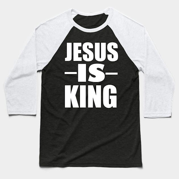 Jesus Is Lord And King Baseball T-Shirt by JackLord Designs 